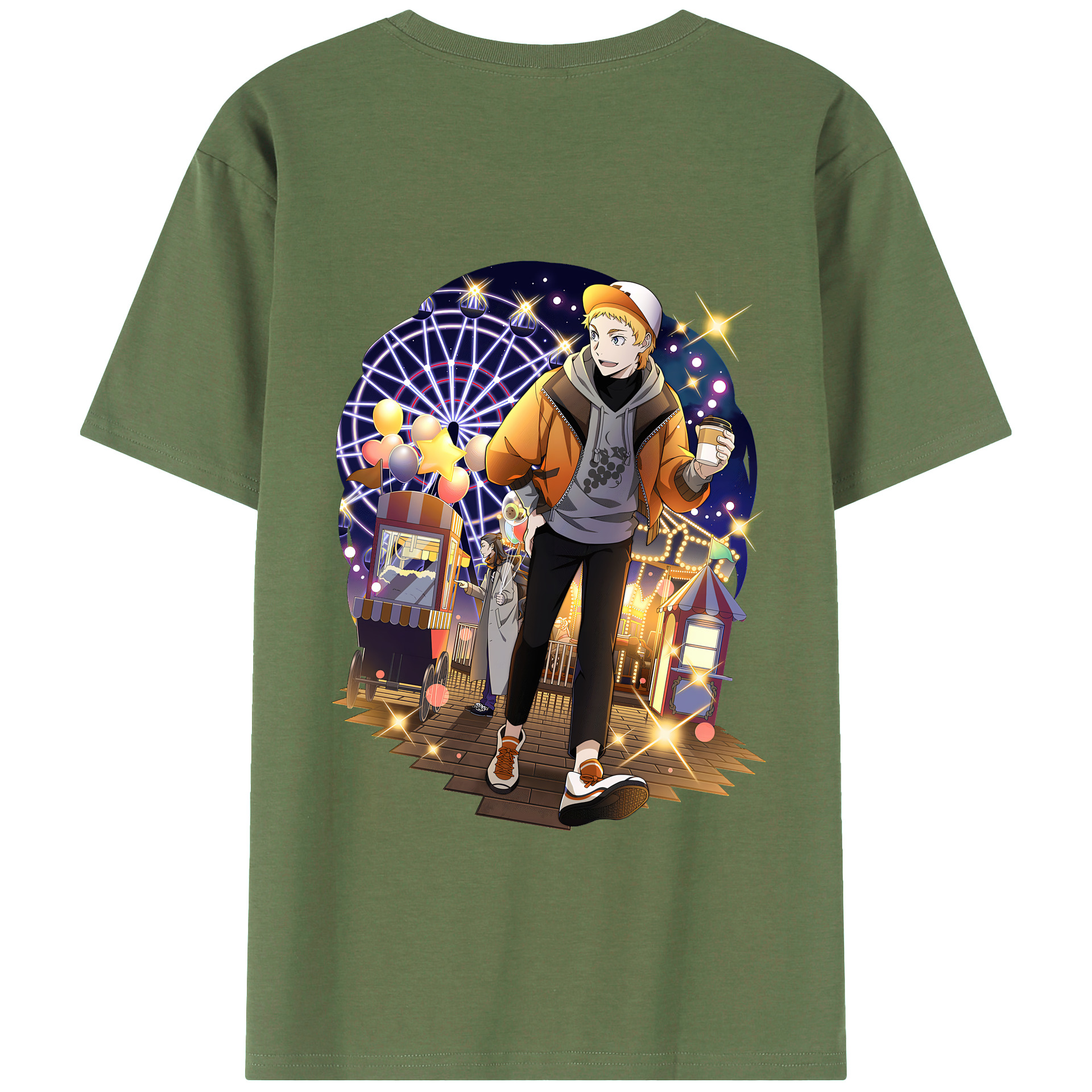 文豪ストレイドッグス Bungo Stray Dogs 綿100％ メンズ半袖Tシャツ（バックプリント） 通気性